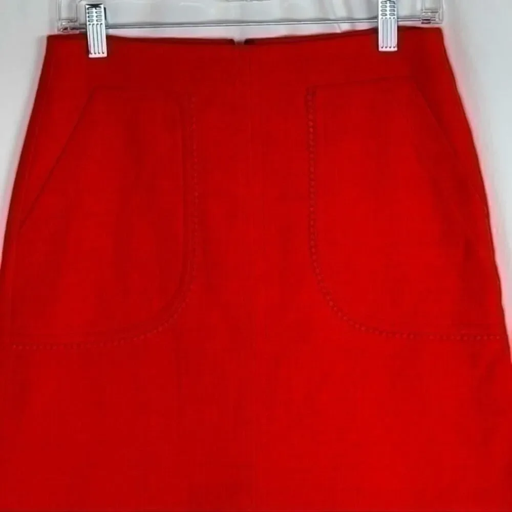 Loft Orange‎ Pockets Straight Skirt NWOT Size 0 School Y2K